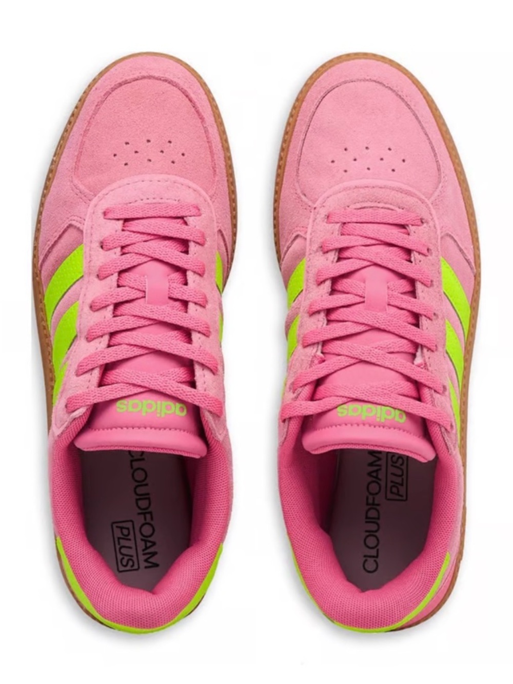adidas Pink & Lime Women's Suede Sneakers